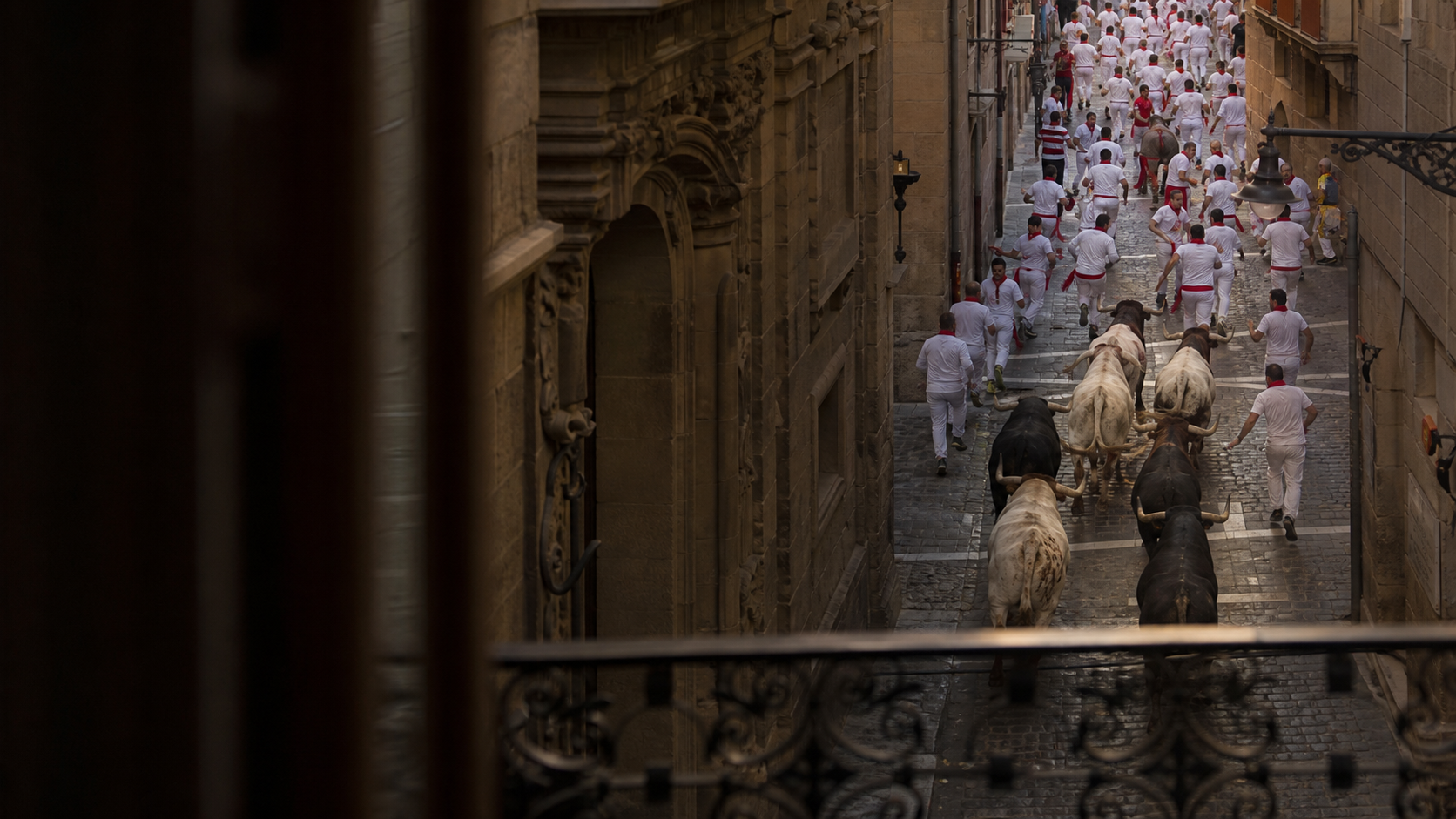 El recorrido del encierro de San Fermín en Pamplona